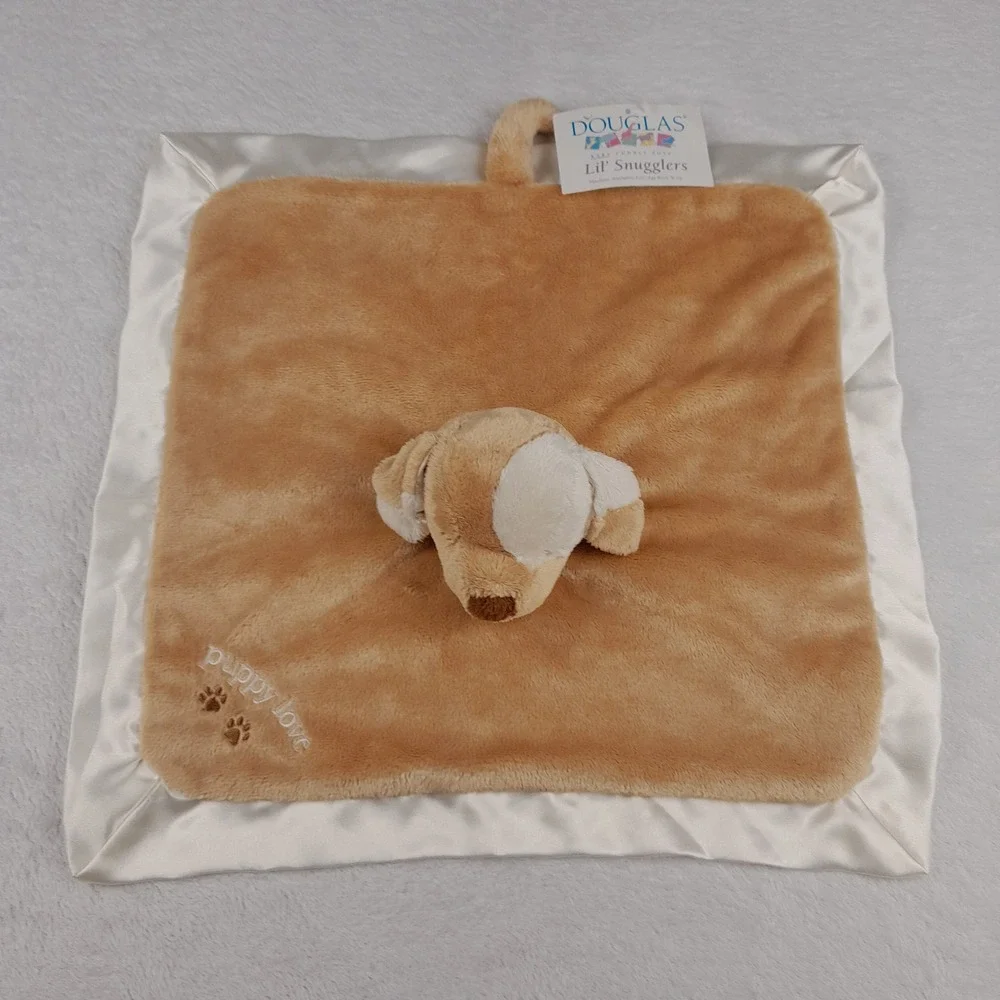 Douglas Baby Lil Snugglers Puppy Love Security Blanket Tan Dog Lovey 1406 NWT